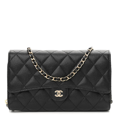Chanel Caviar Quilted Phone Holder Wallet on Removable Chain Black 1 of 13
