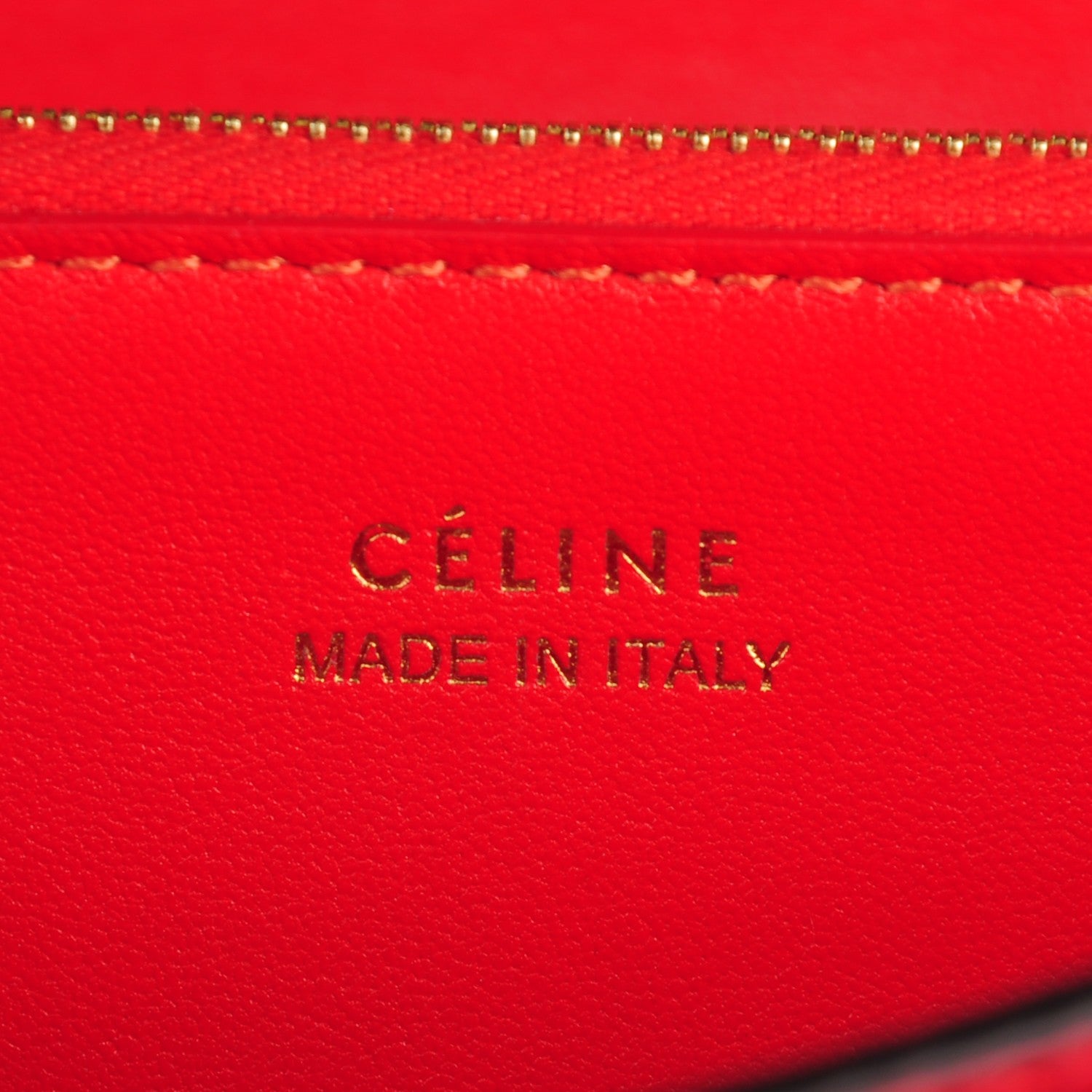 Celine Drummed Calfskin Large Flap Multifunction Wallet Vermillion 6 of 9