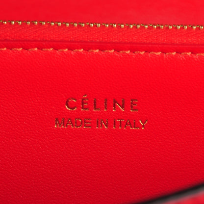 Celine Drummed Calfskin Large Flap Multifunction Wallet Vermillion 6 of 9