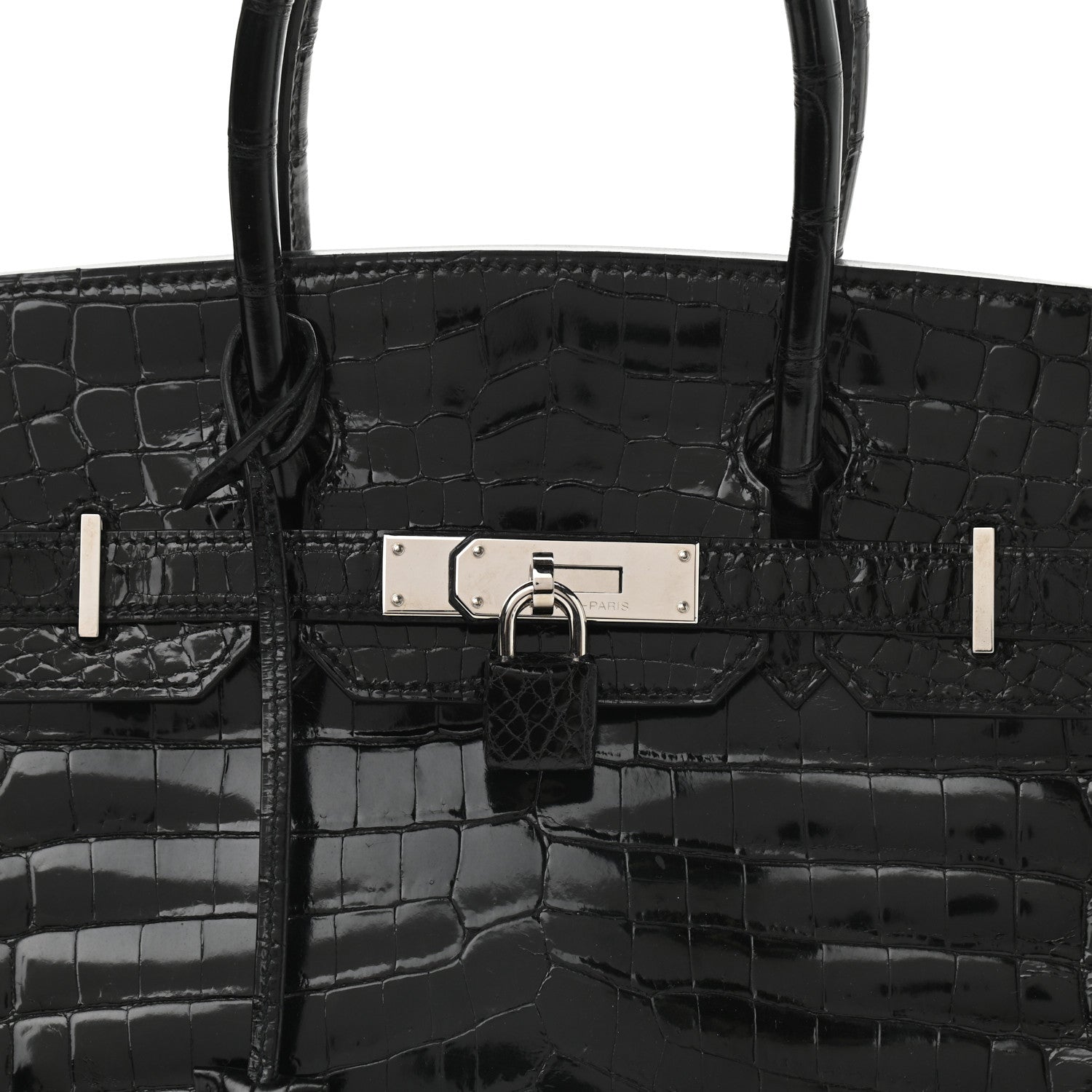 Hermes Shiny Niloticus Crocodile Birkin 30 Black 10 of 10