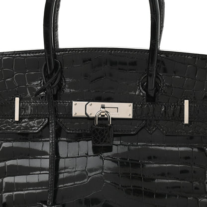 Hermes Shiny Niloticus Crocodile Birkin 30 Black 10 of 10