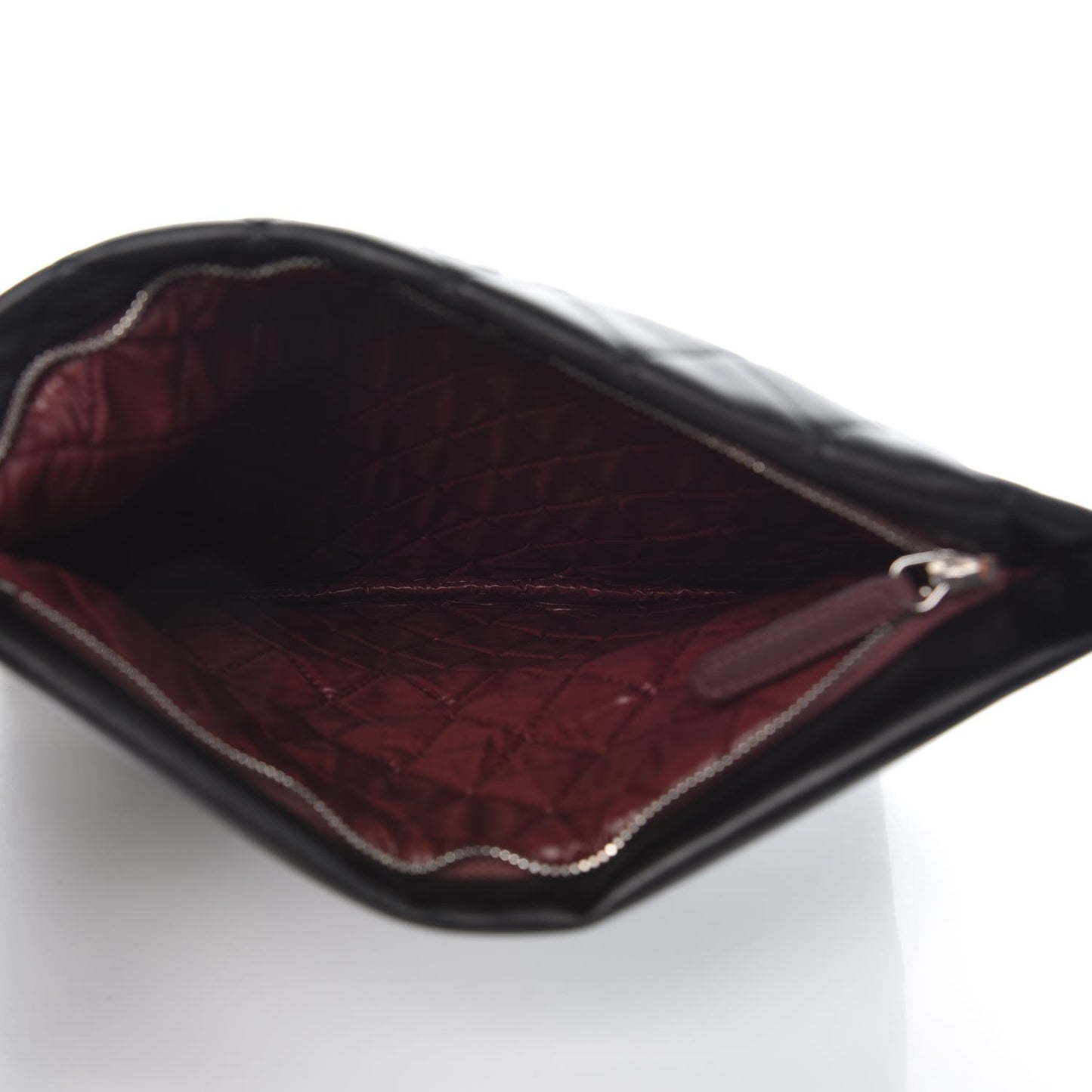 Lambskin Quilted CC Beauty Clutch Black