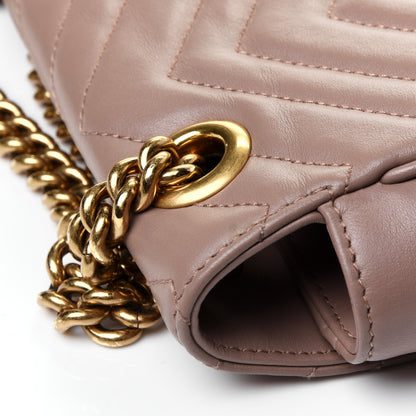 Gucci Calfskin Matelasse Small GG Marmont Shoulder Bag Porcelain Rose 6 of 7