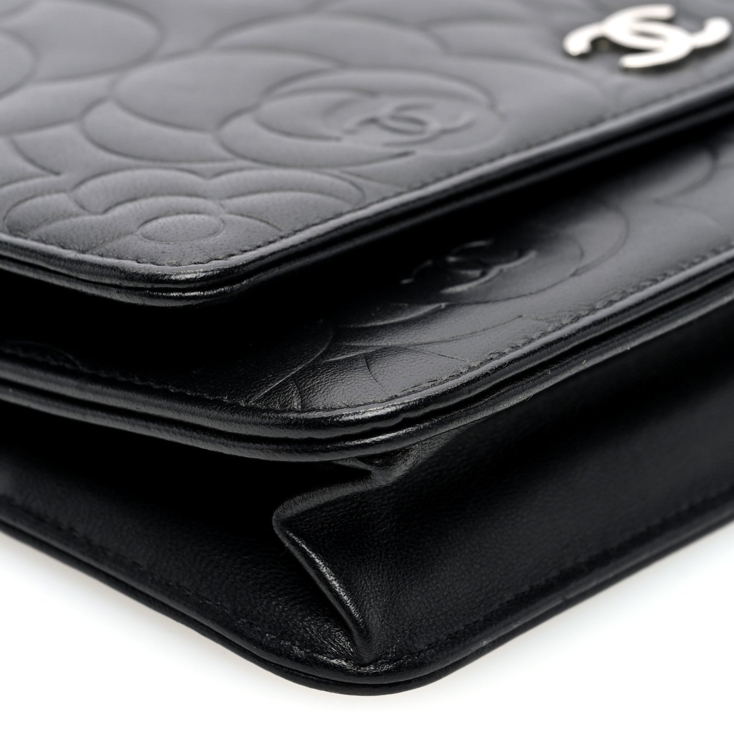 Chanel Lambskin Camellia Embossed Wallet on Chain WOC 9 of 10