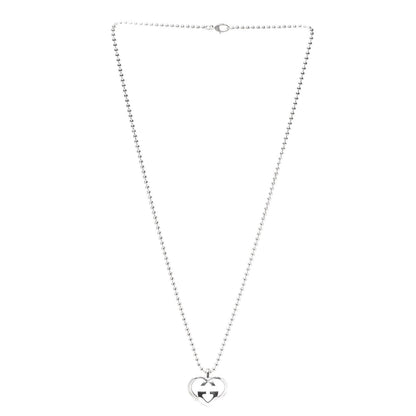 Gucci Sterling Silver Britt Heart Pendant Necklace 3 of 5