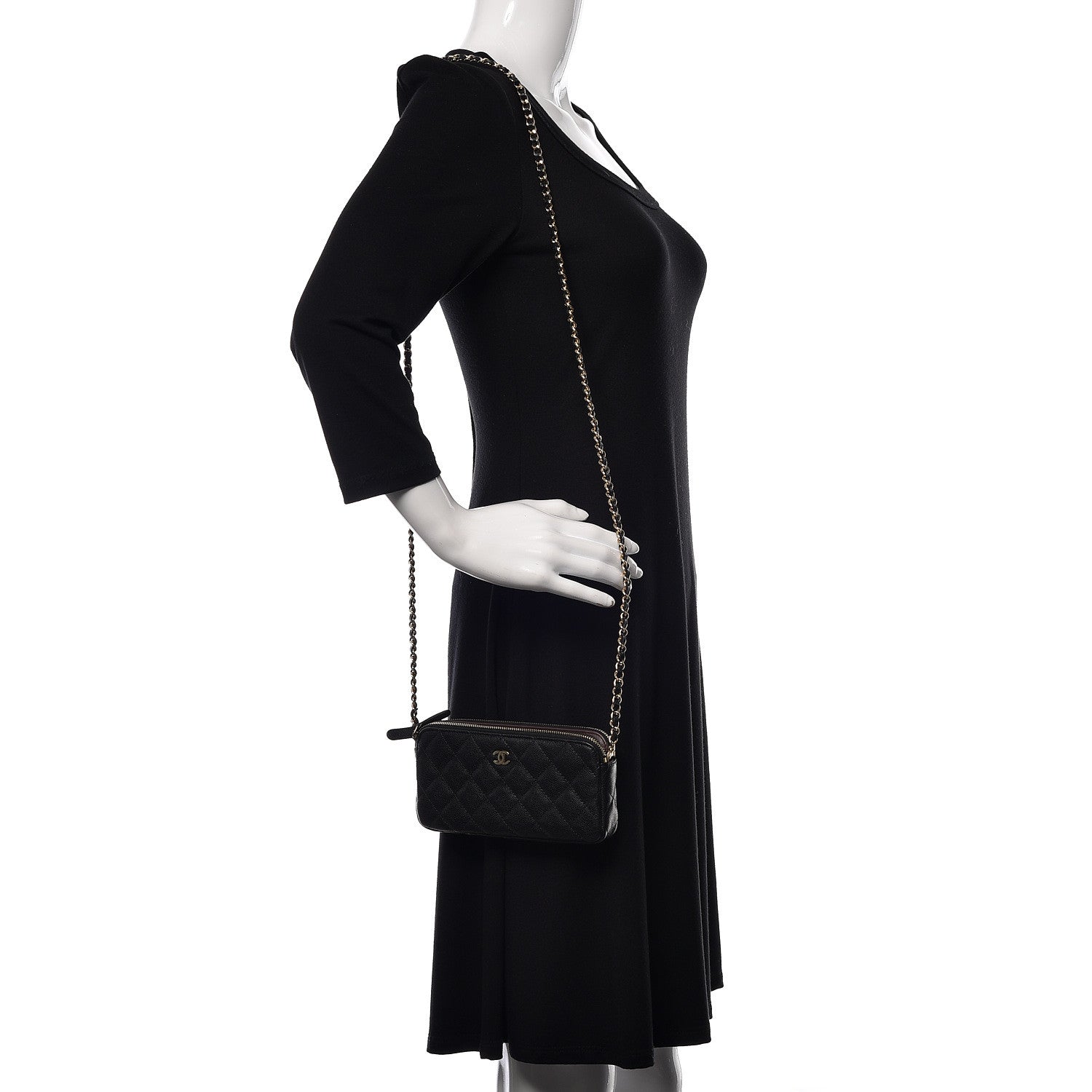 Chanel Caviar Quilted Small Clutch With Chain Black 2 of 11