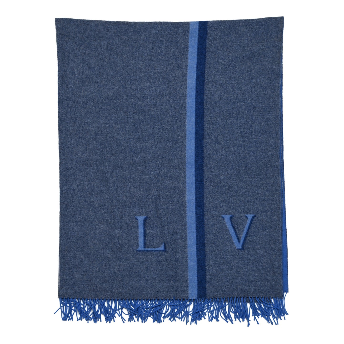 Wool Cashmere Classic Throw Navy