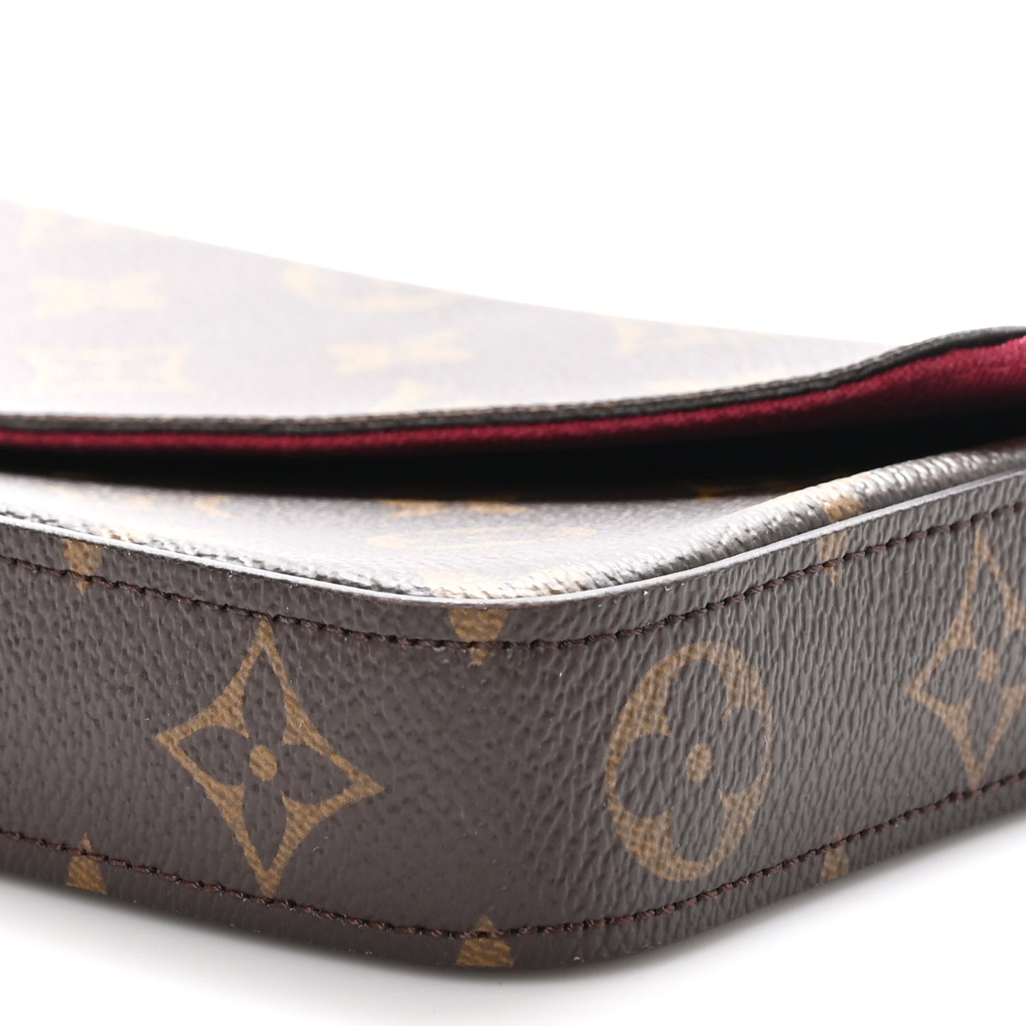Monogram Pochette Felicie Chain Wallet Fuchsia
