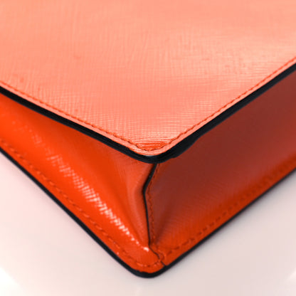 Prada Saffiano Vernice Chain Crossbody Bag Papaya 8 of 9
