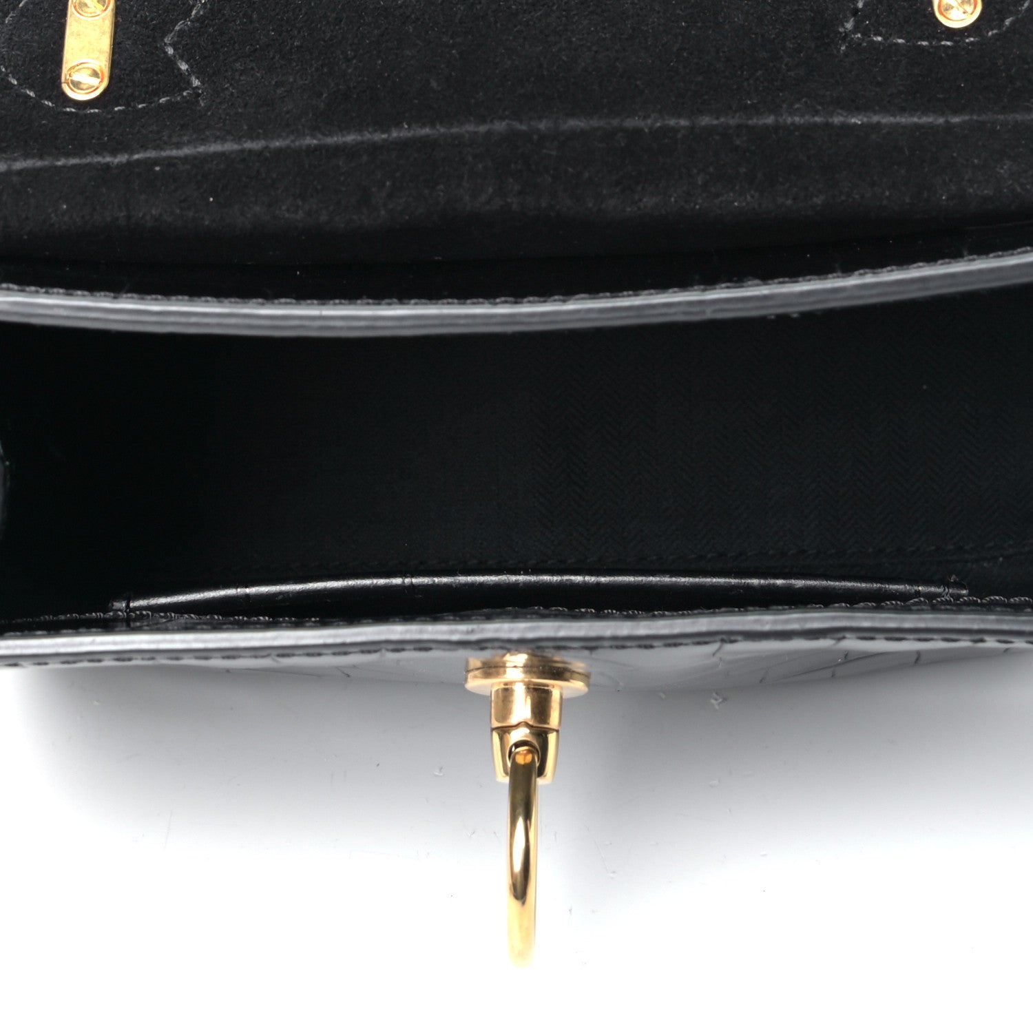 Mulberry Shiny Croc Calfskin Embossed Micro Seaton Black 8 of 9