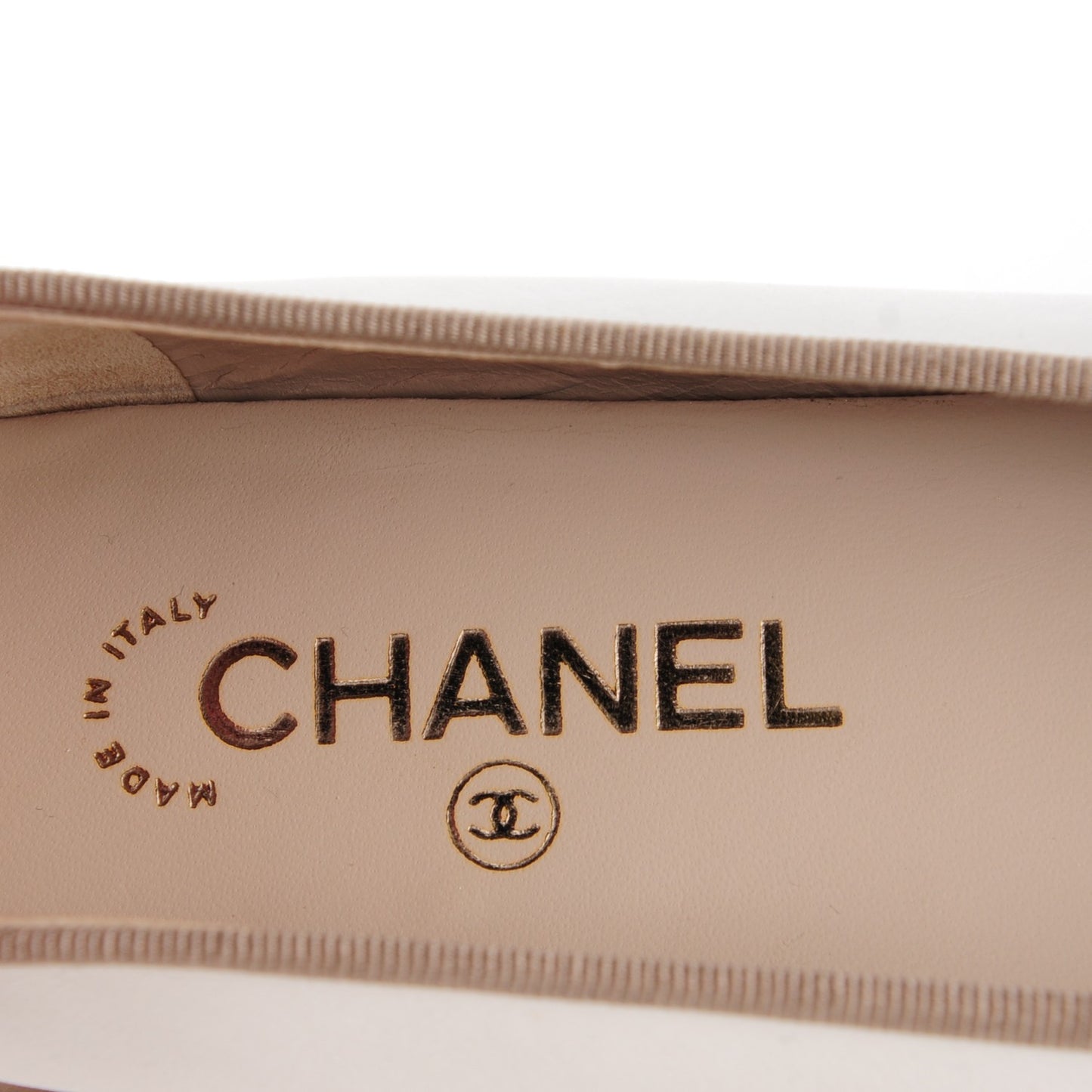Lambskin Cap Toe CC Ballerina Flats 39 Dark White Bronze