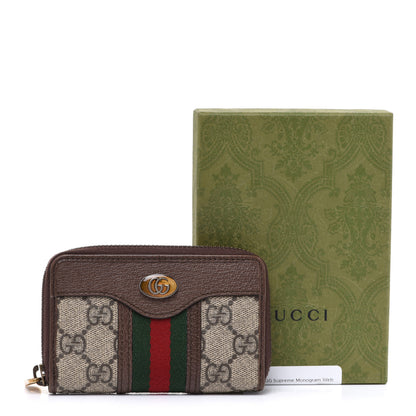 Gucci GG Supreme Web Ophidia Zip Around Card Case Brown 7 of 7