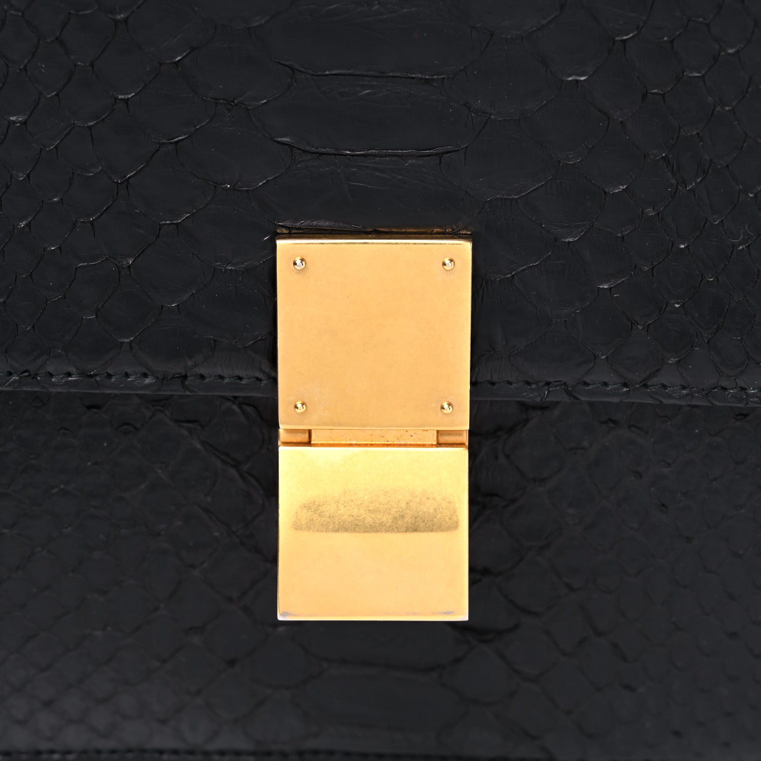 Celine Python Medium Classic Box Flap Bag Black 13 of 16
