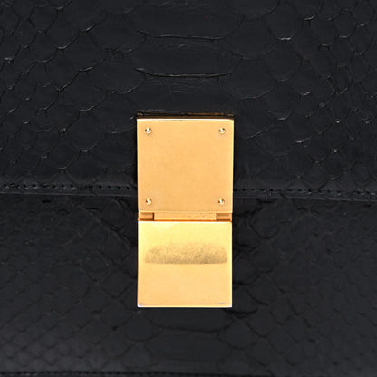 Celine Python Medium Classic Box Flap Bag Black 13 of 16