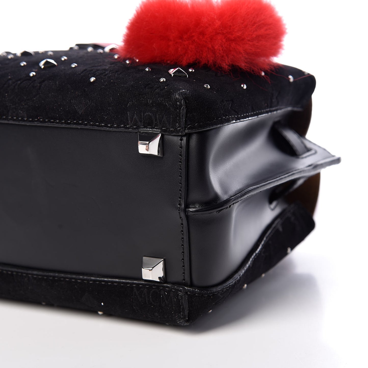 Velvet Studded Mini Insignia Milla Tote Black