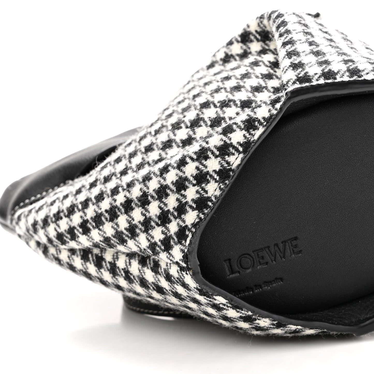 Tweed Mini Bunny Crossbody Bag Black White