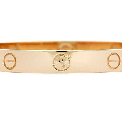 Cartier 18K Yellow Gold 4 Diamond LOVE Bracelet 17 5 of 10
