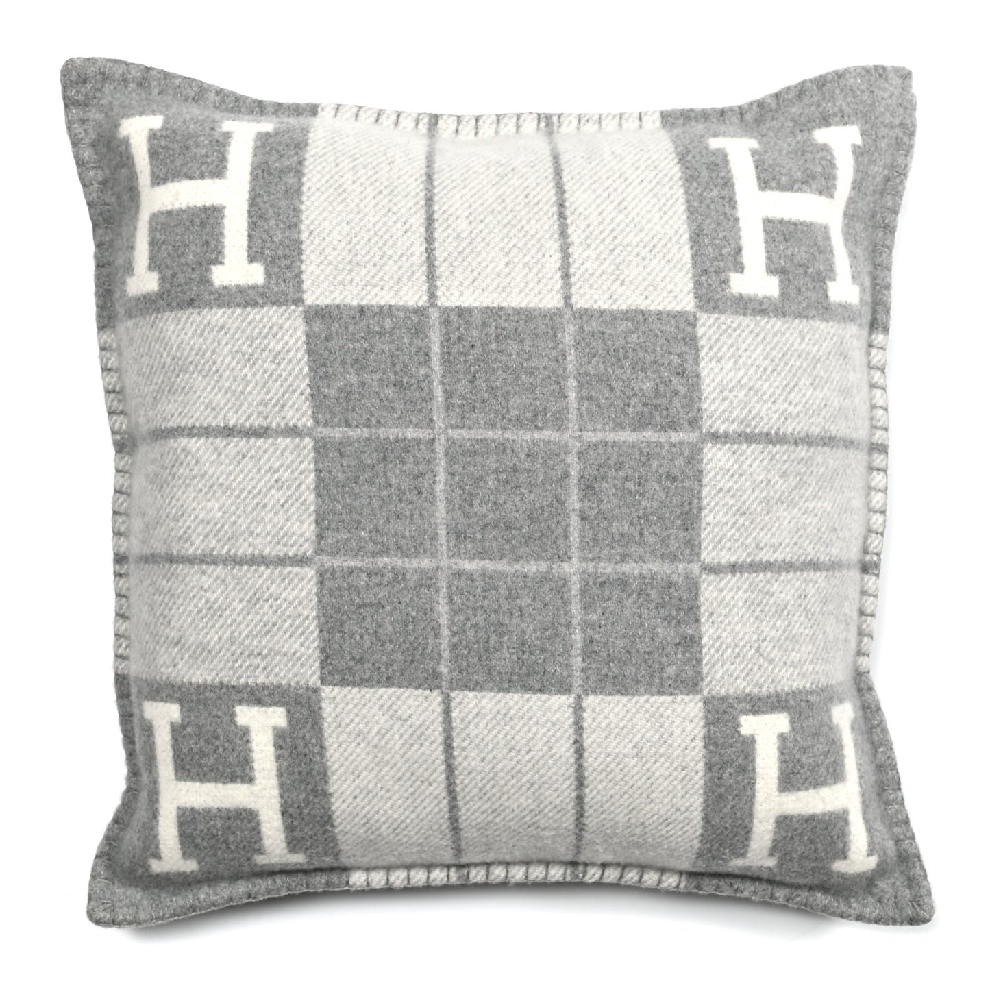 Wool Cashmere Avalon III Pillow PM Ecru Gris Clair