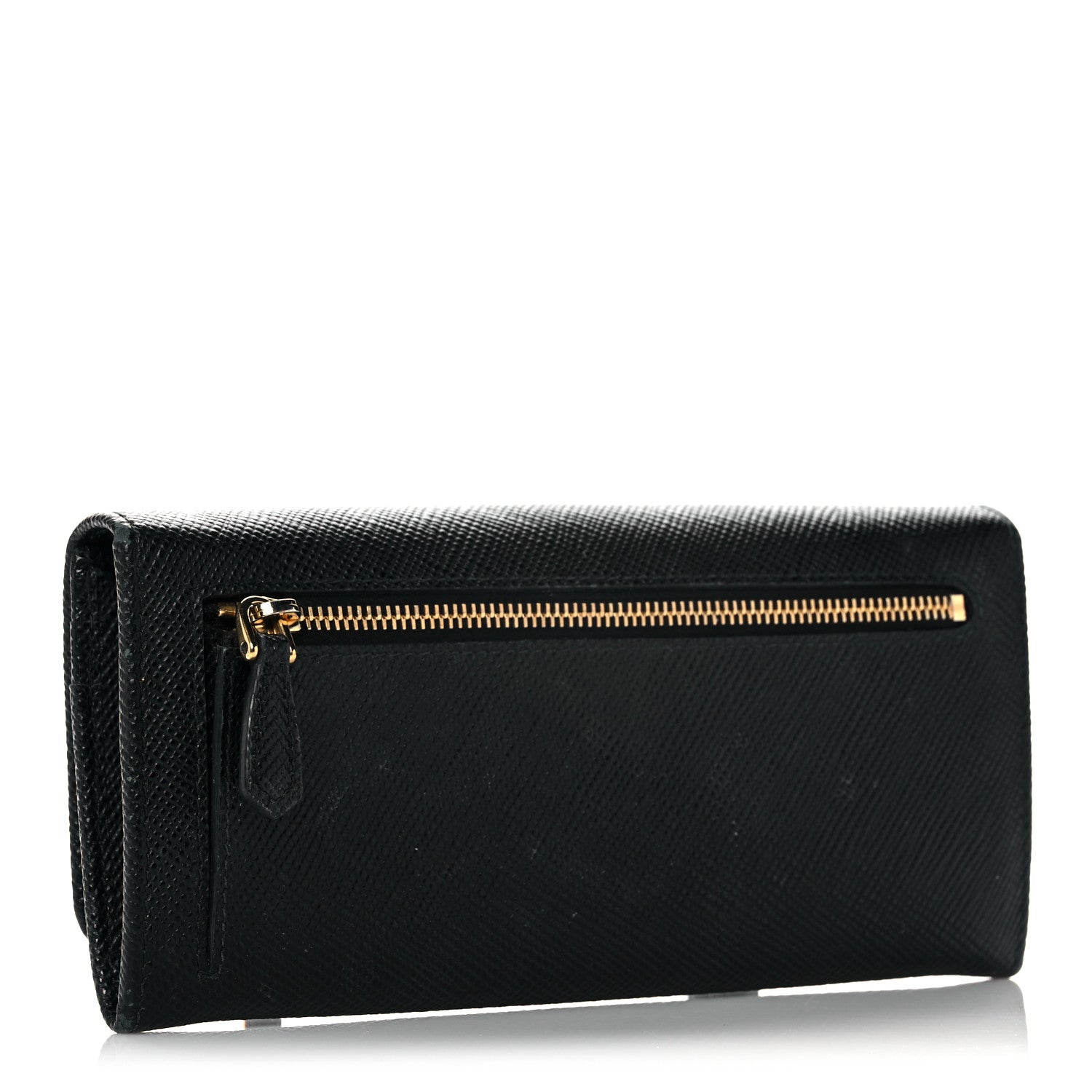 Prada Saffiano Metal Continental Flap Wallet Black 5 of 19