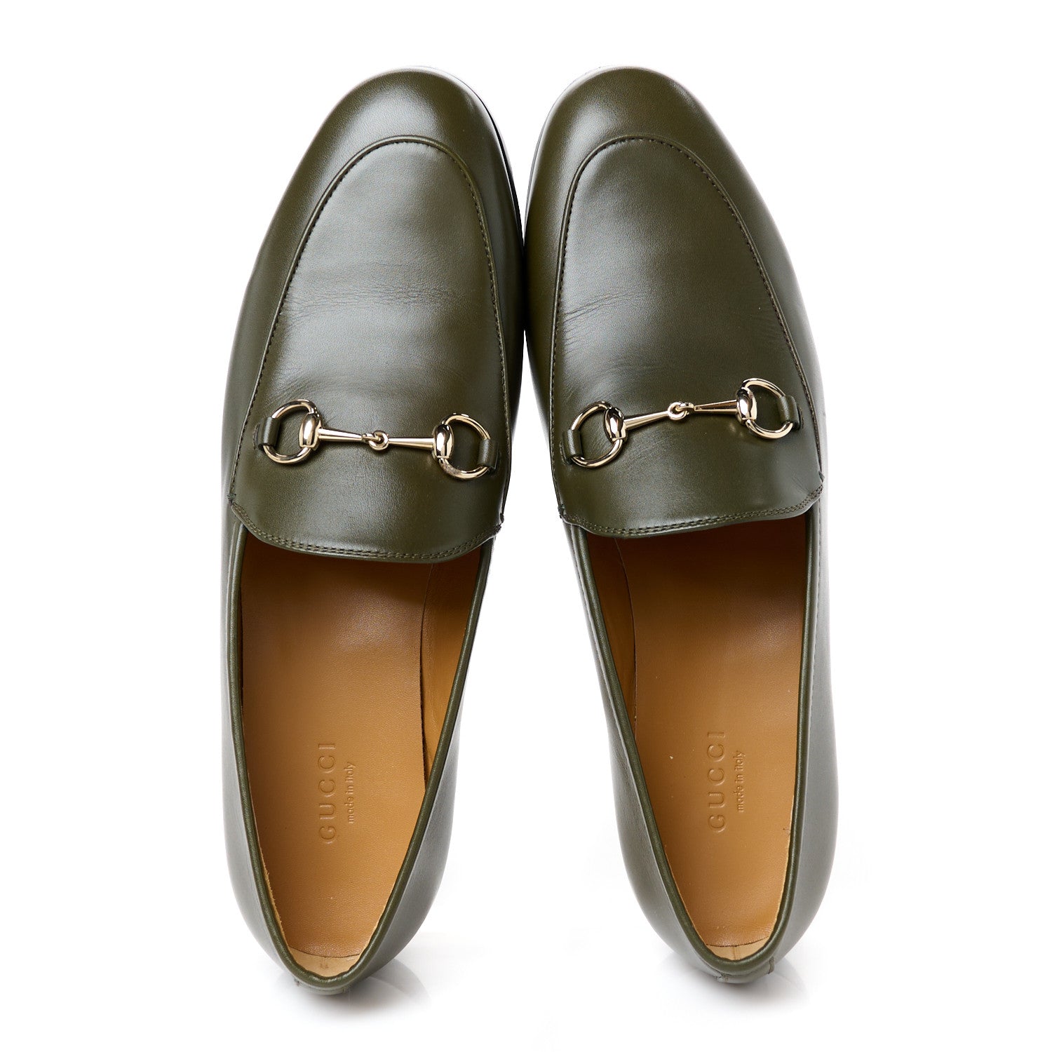 Gucci Calfskin Womens Jordaan Loafers 39.5 Luscious Green 2 of 10