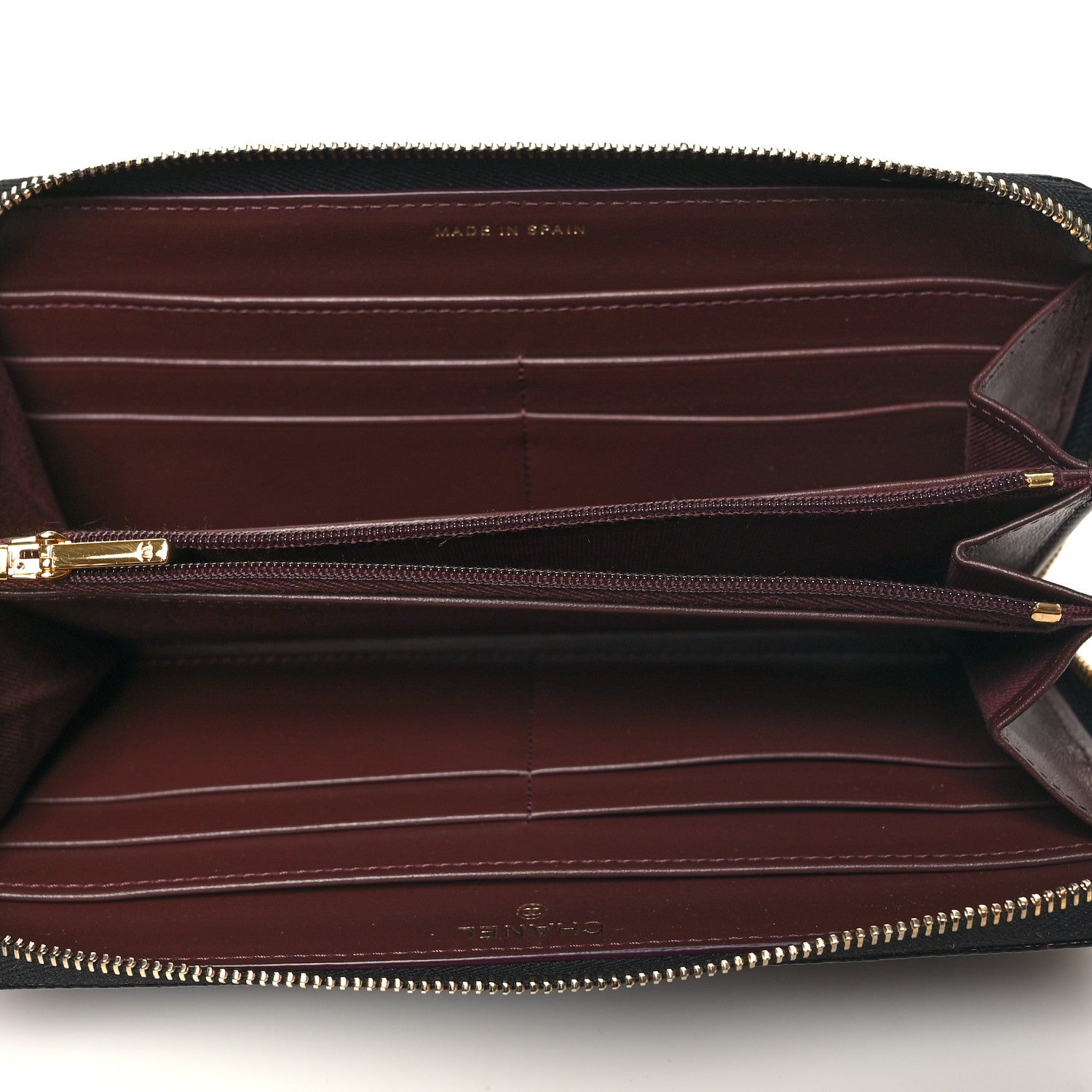 Chanel Caviar Quilted Large Gusset Zip Around Wallet Black 5 of 9