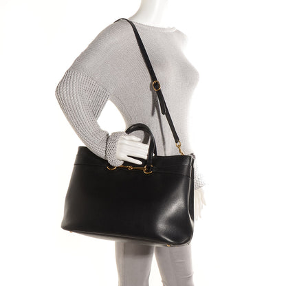 Gucci Textured Calfskin Large Bright Bit Tote Black 2 of 7