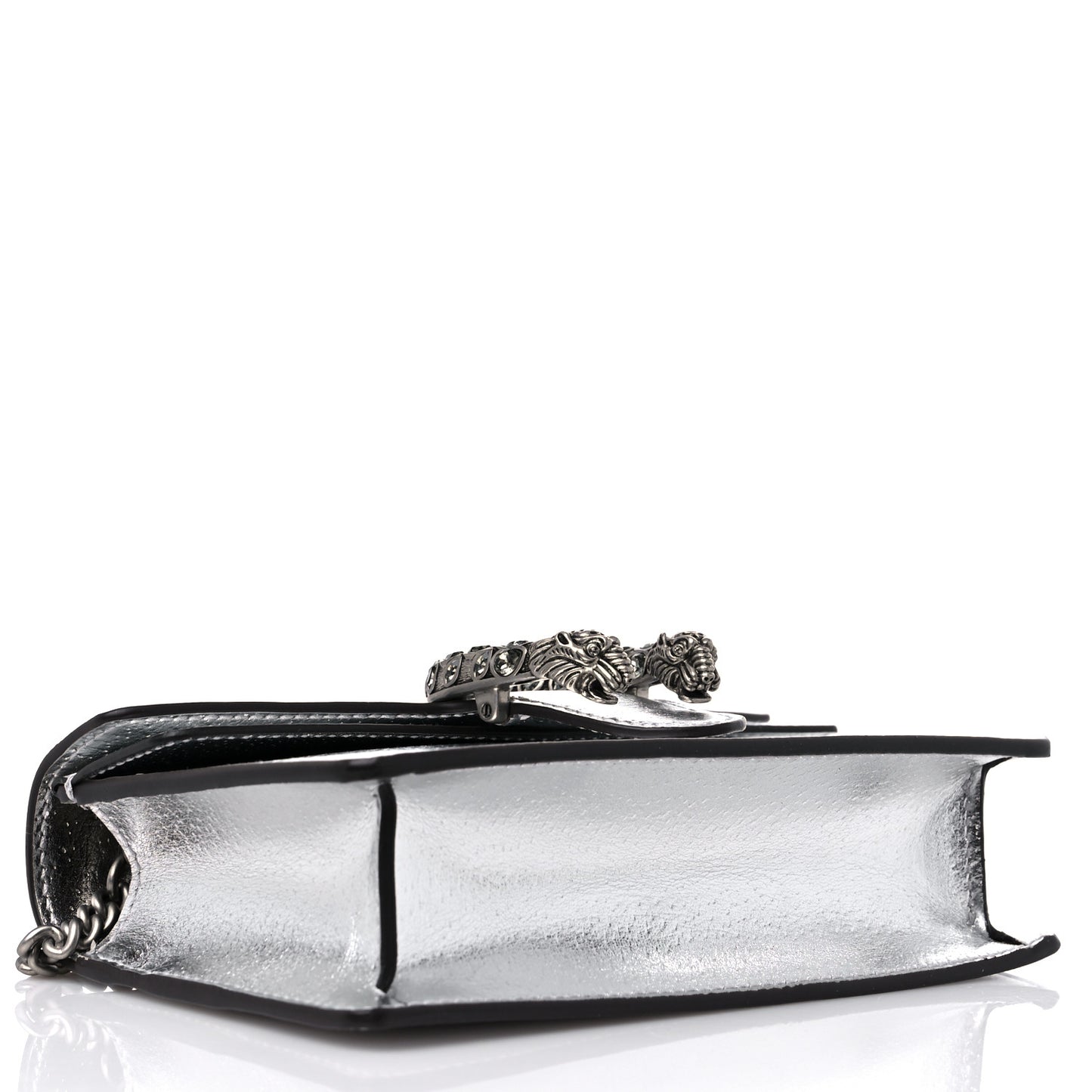 Metallic Calfskin Super Mini Dionysus Shoulder Bag Silver
