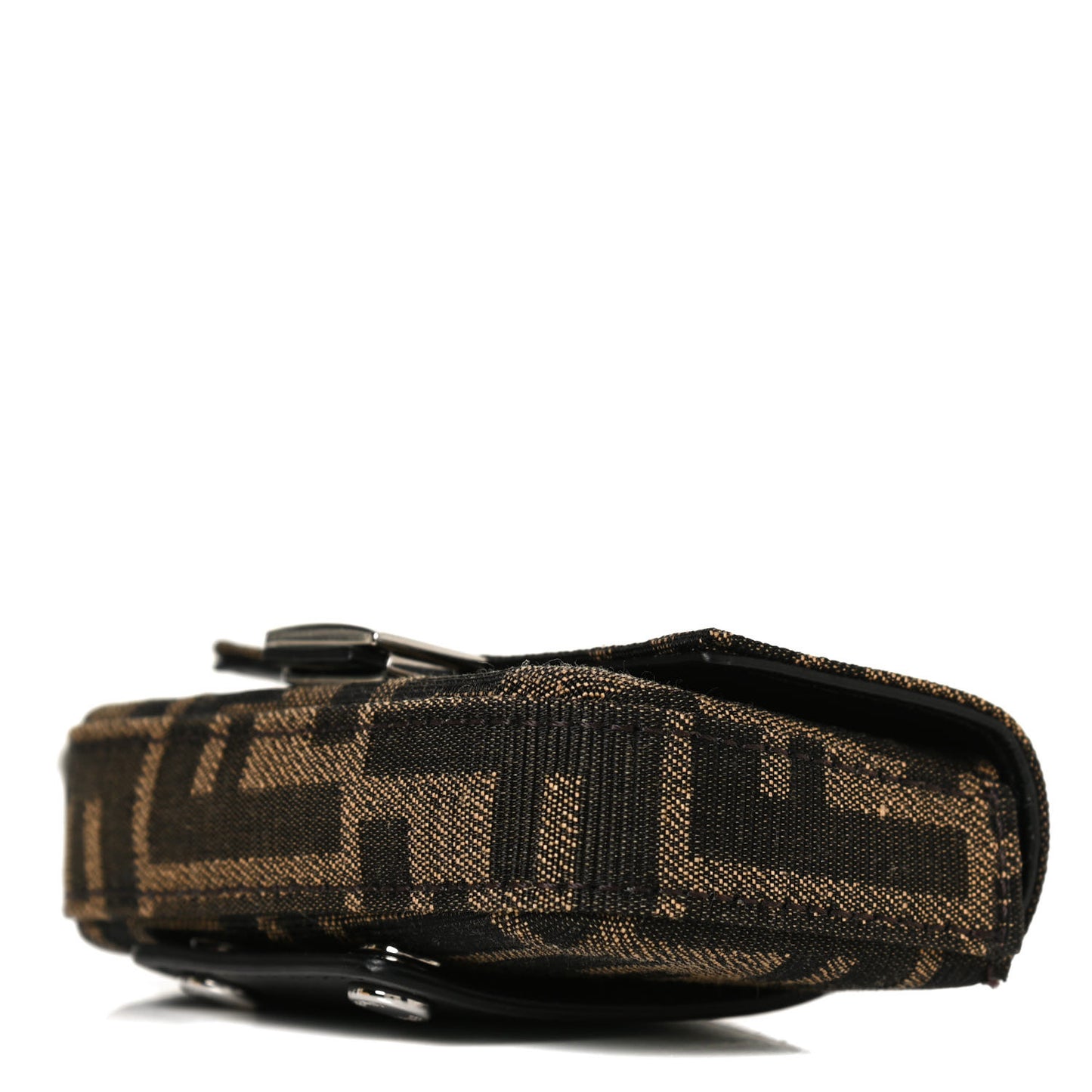 Fabric Jacquard FF 1974 Nano Baguette Charm Tobacco Moro Black
