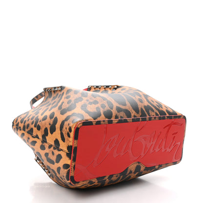 Christian Louboutin Calfskin Empire Leopard Print Spiked Cabarock Shopper Tote Spicy 4 of 9