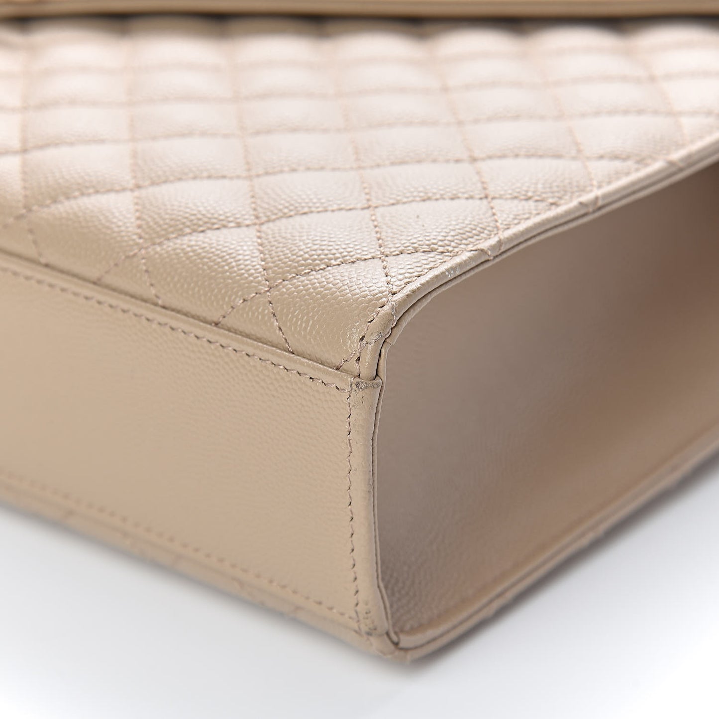Grain De Poudre Large Tri-Quilt Monogram Satchel Dark Beige