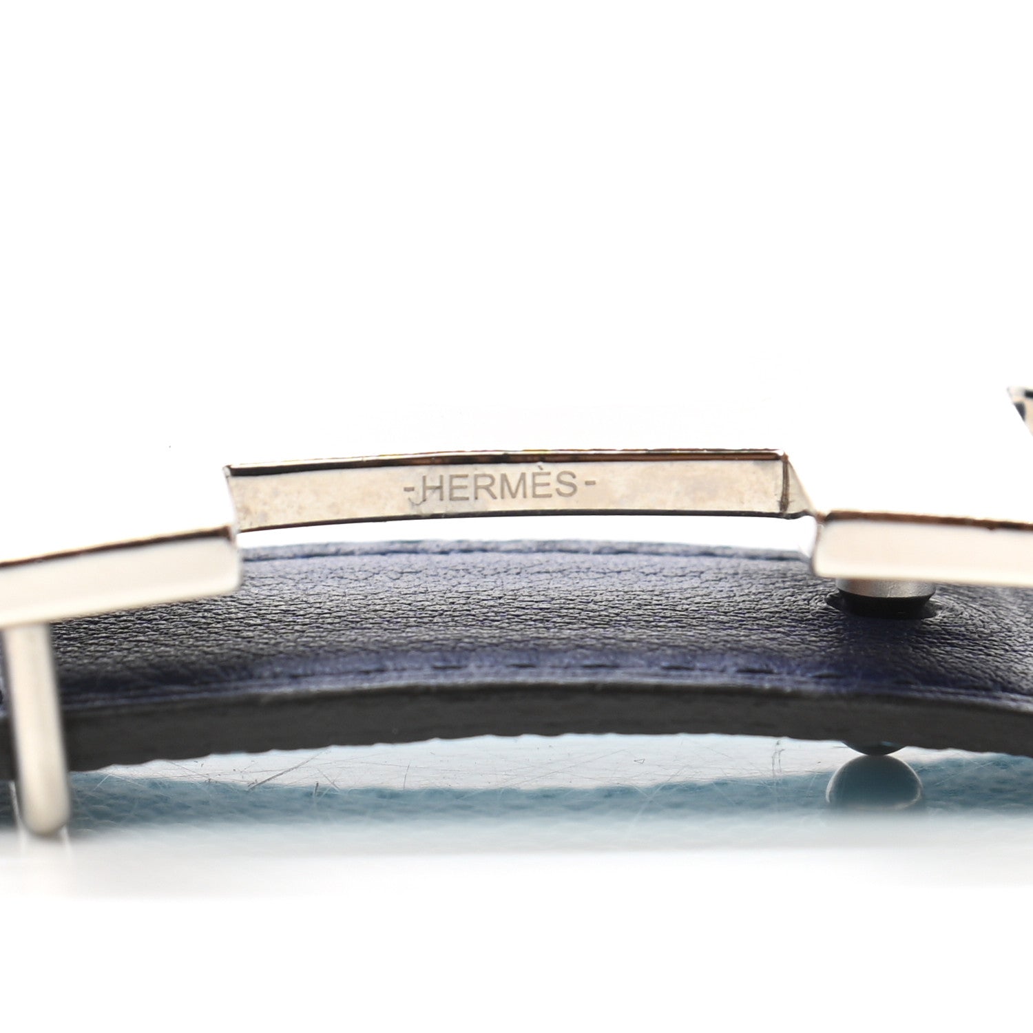 Hermes Swift Epsom 24mm Mini Martelee Constance Belt 80 Bleu Saphir Bleu Atoll 6 of 7