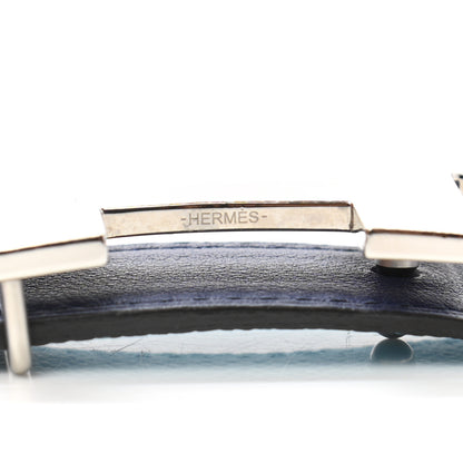 Hermes Swift Epsom 24mm Mini Martelee Constance Belt 80 Bleu Saphir Bleu Atoll 6 of 7