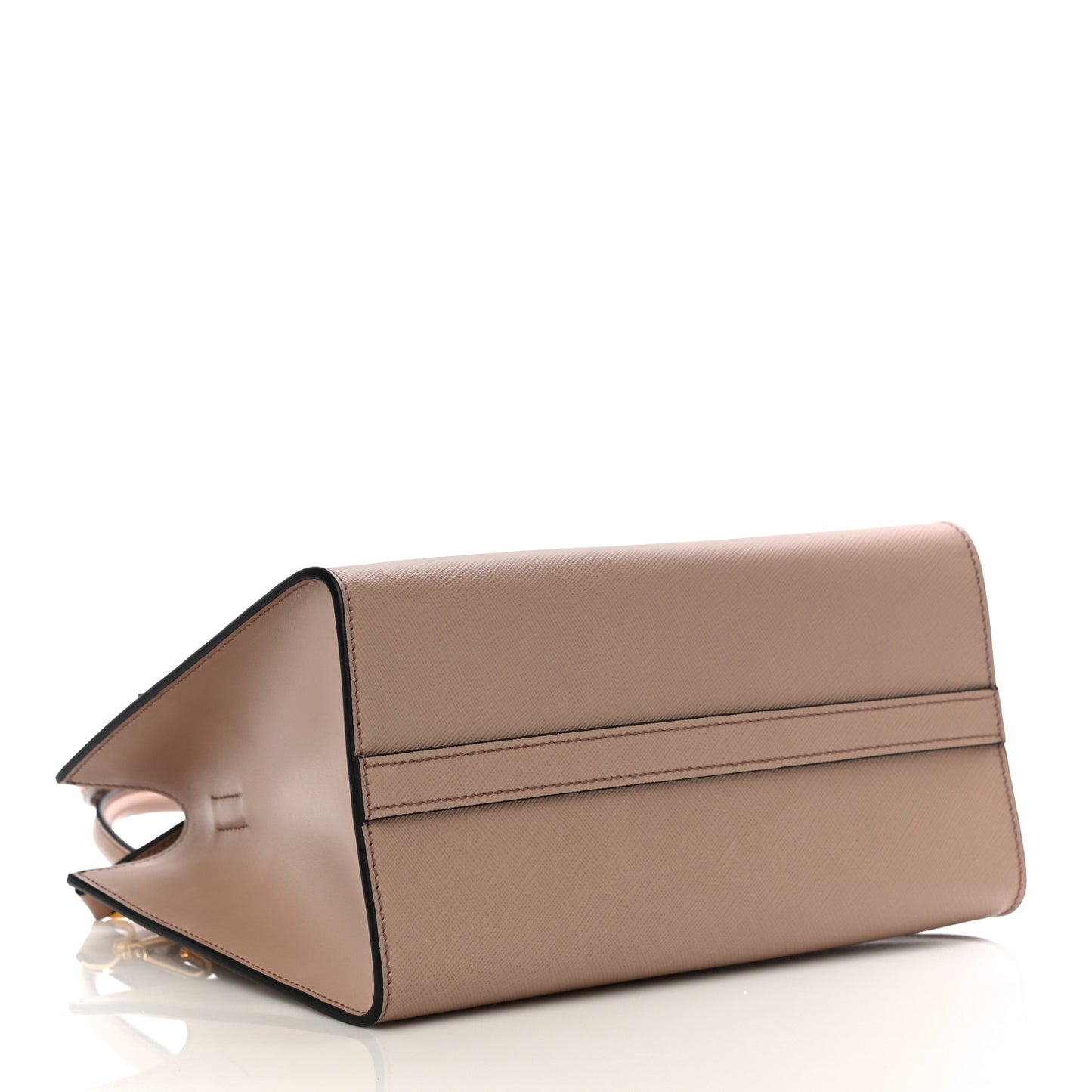 Saffiano Soft Calfskin Monochrome Top Handle Frame Bag Cipria