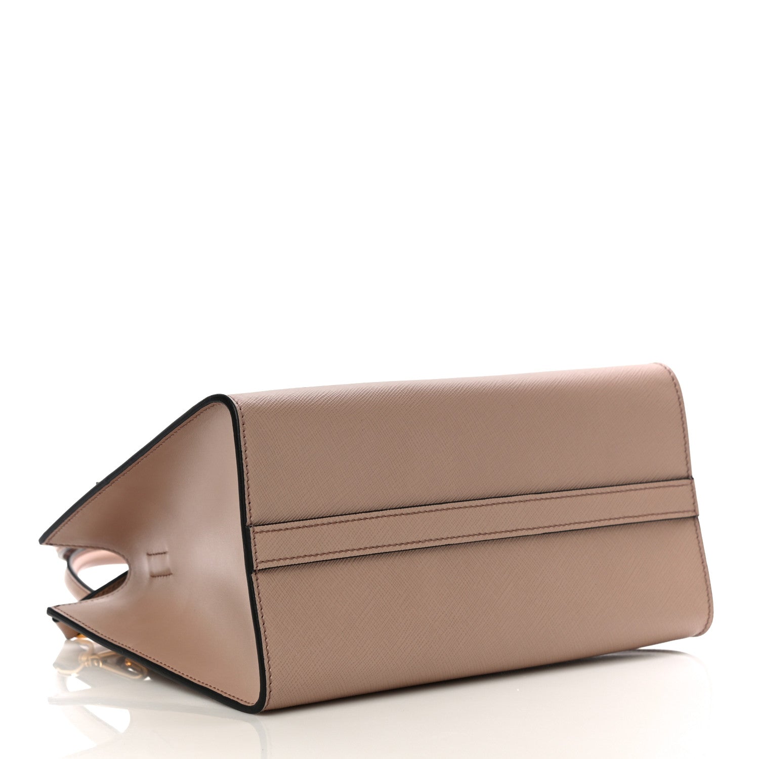 Prada Saffiano Soft Calfskin Monochrome Top Handle Frame Bag Cipria 4 of 9