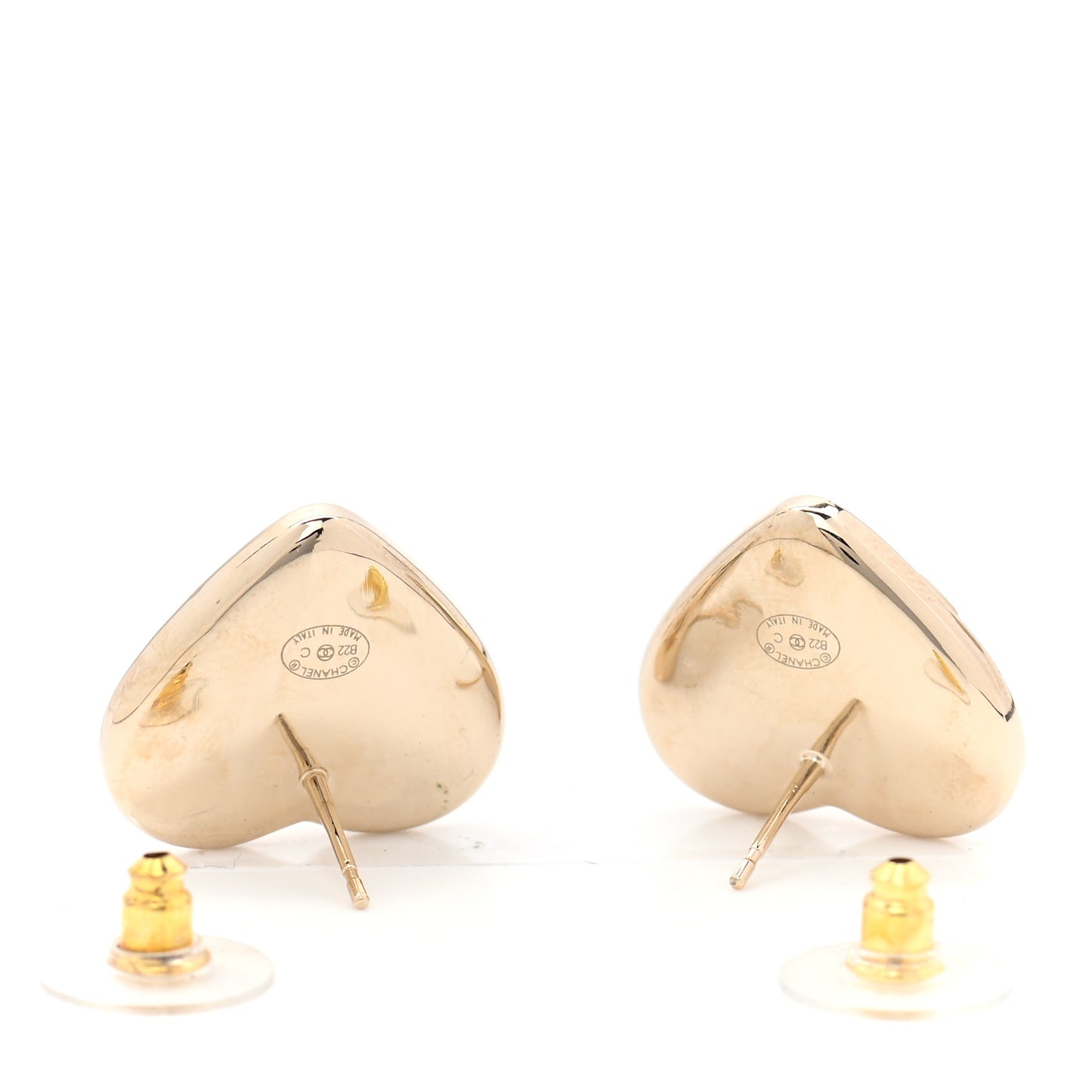 Pearl CC Heart Earrings Gold