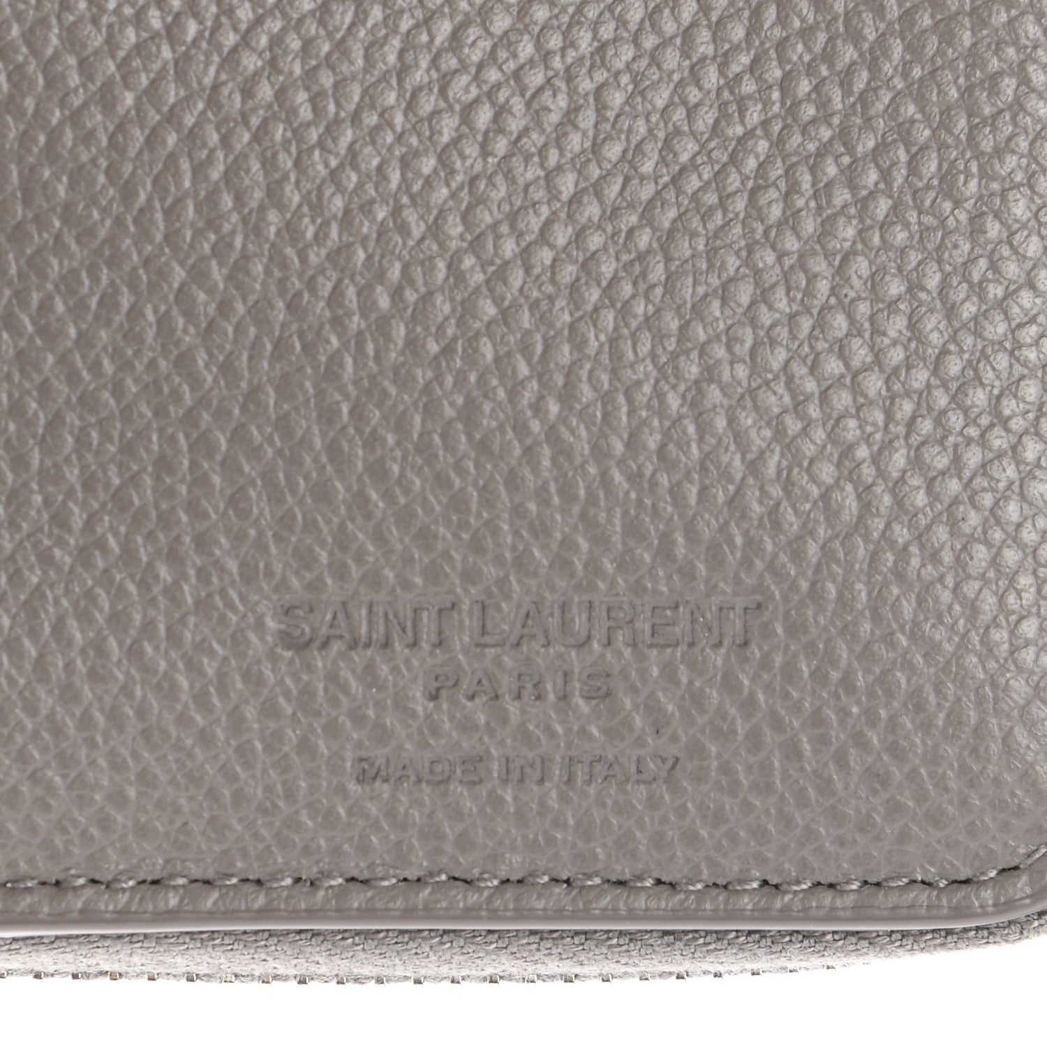 Saint Laurent Grained Calfskin Rive Gauche Compact Zip Around Wallet Fog 7 of 8