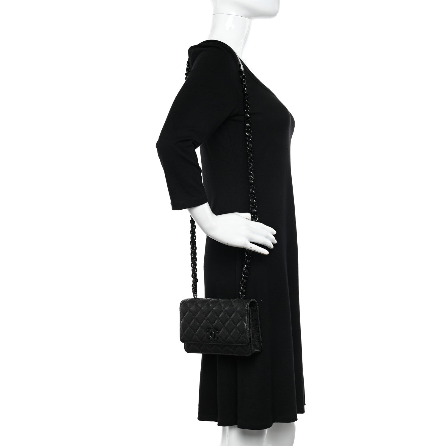 Chanel Caviar Quilted My Everything Wallet On Chain WOC Black 2 of 12