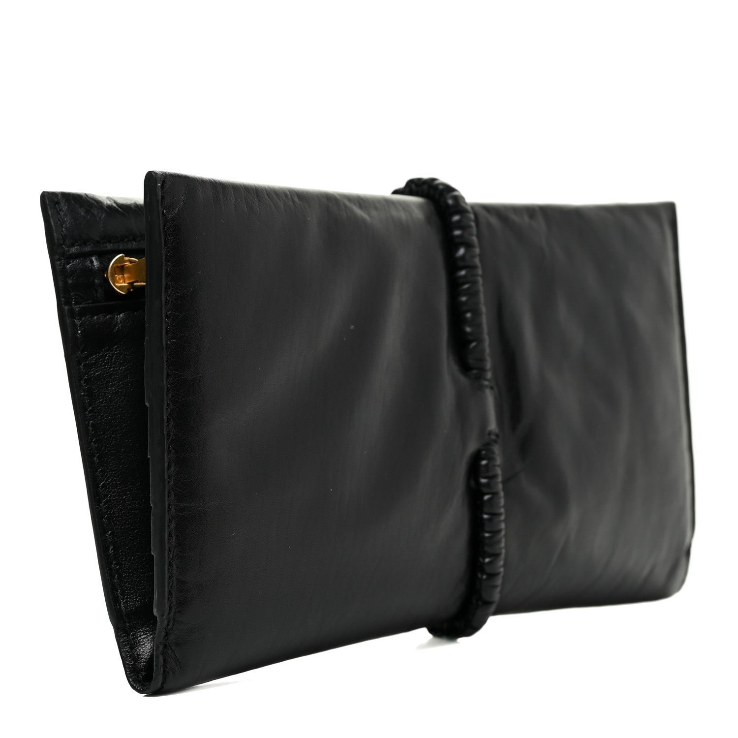 Bottega Veneta Calfskin Padded Bi Fold Clutch Black 3 of 14