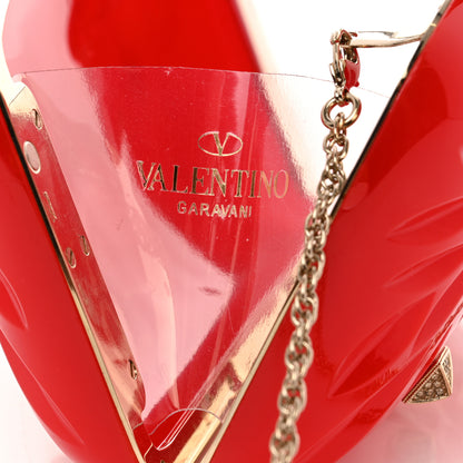 Valentino Garavani Acrylic Rockstud Minaudiere Clutch Red 6 of 7
