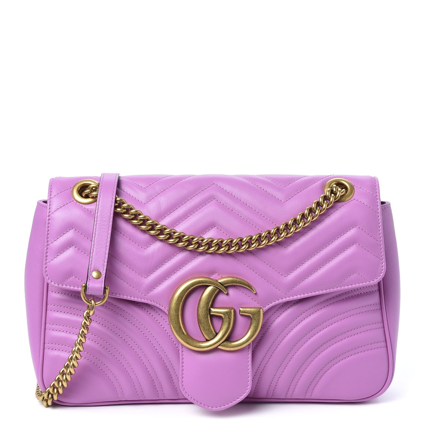 Gucci Calfskin Matelasse Medium GG Marmont Shoulder Bag Candy Mousse 1 of 18