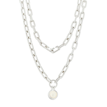 Tiffany Sterling Silver Cultured Pearl HardWear Necklace 1 of 5