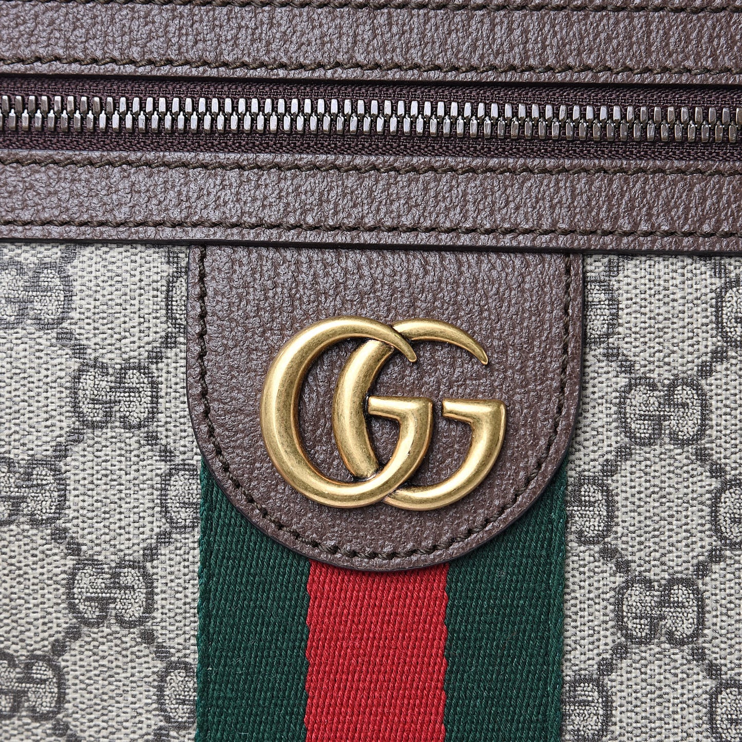GG Supreme Monogram Web Small Ophidia Messenger Bag Brown