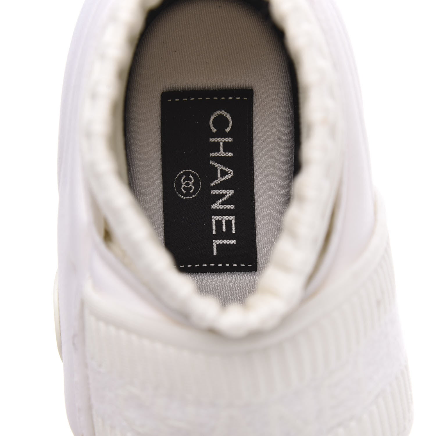 Chanel Stretch Fabric CC Sneakers 36.5 White 9 of 11