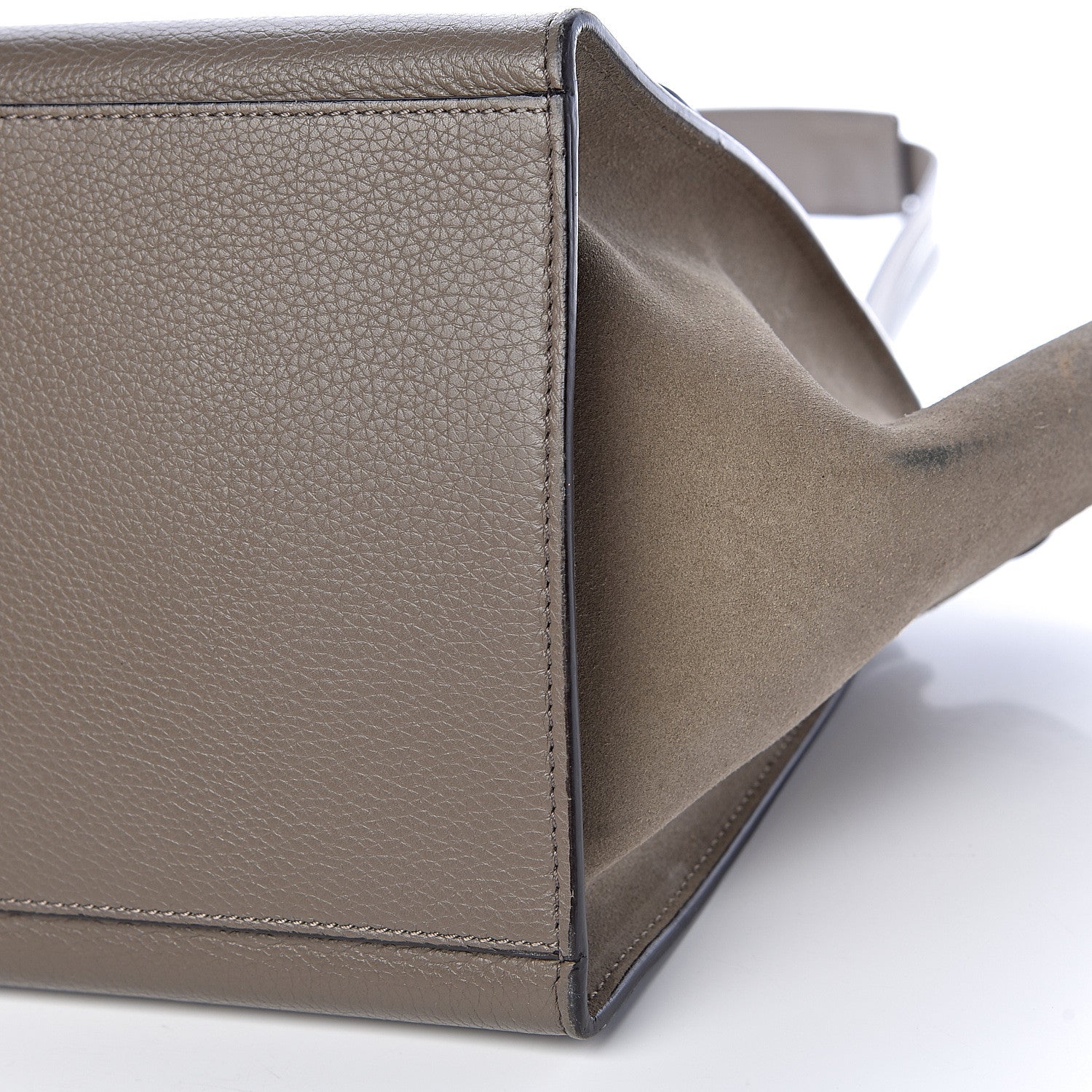 Celine Drummed Calfskin Medium Trapeze Souris 13 of 16
