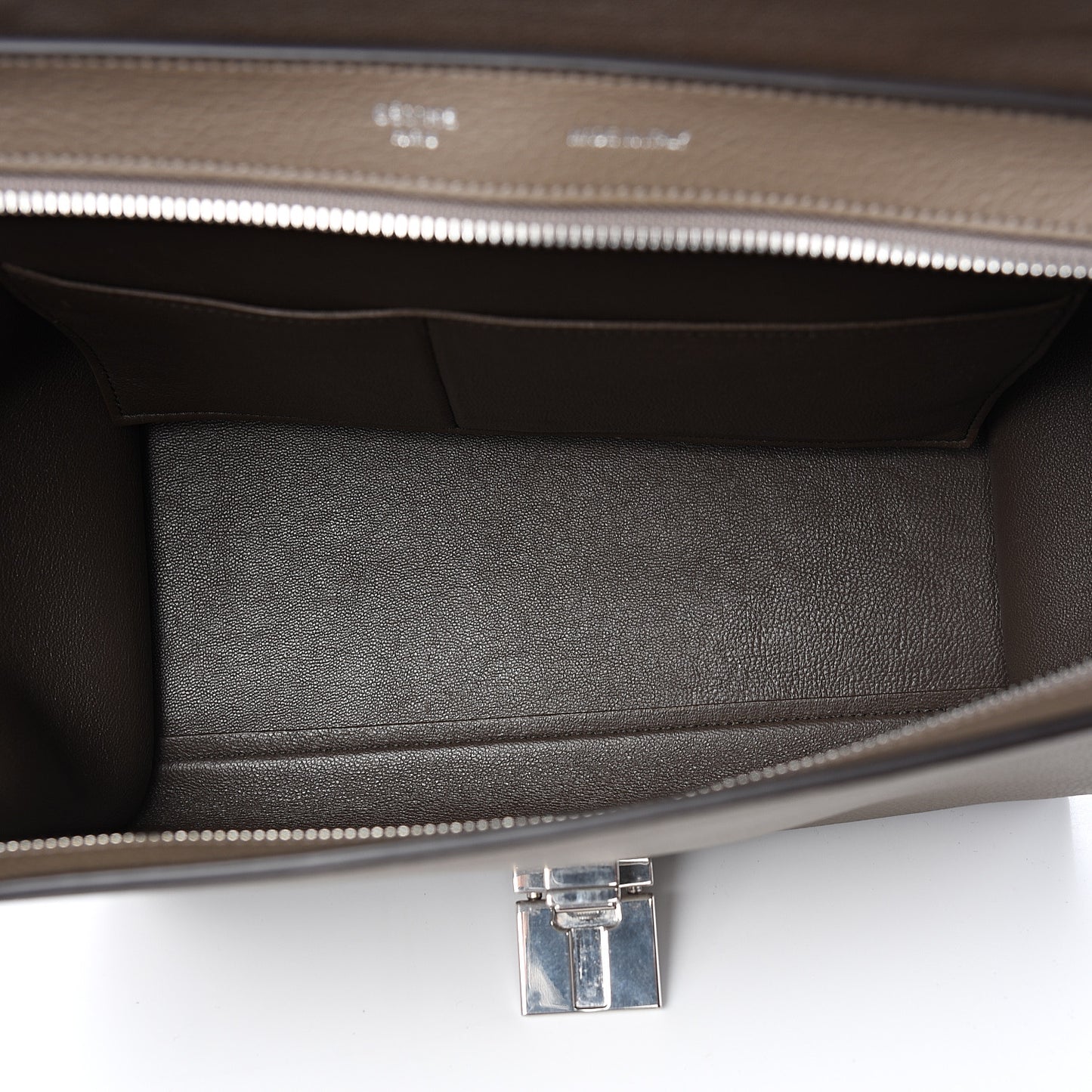 Drummed Calfskin Suede Small Trapeze Souris