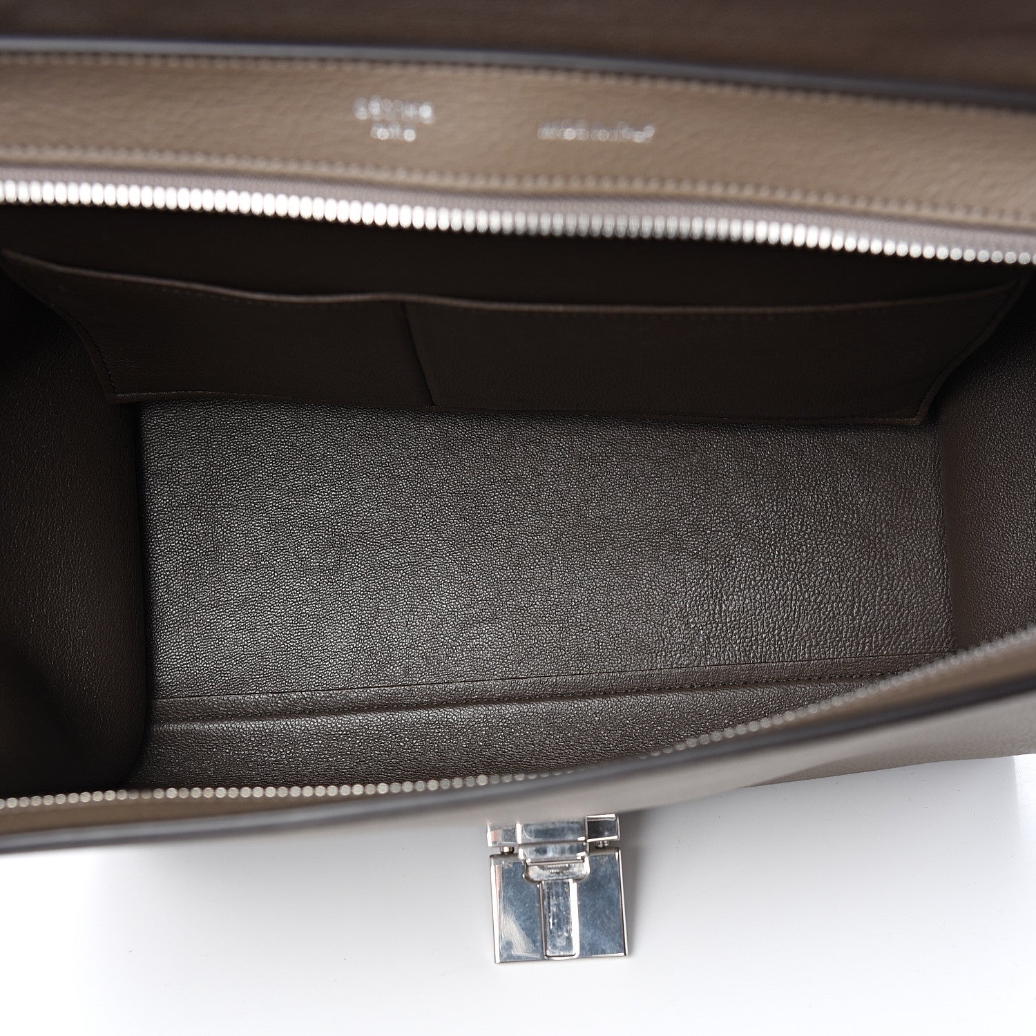 Celine Drummed Calfskin Suede Small Trapeze Souris 4 of 8