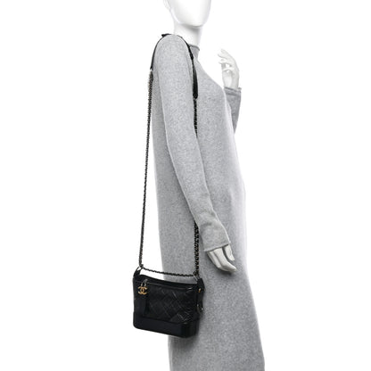 Chanel Aged Calfskin Quilted Small Gabrielle Hobo Black 2 of 10