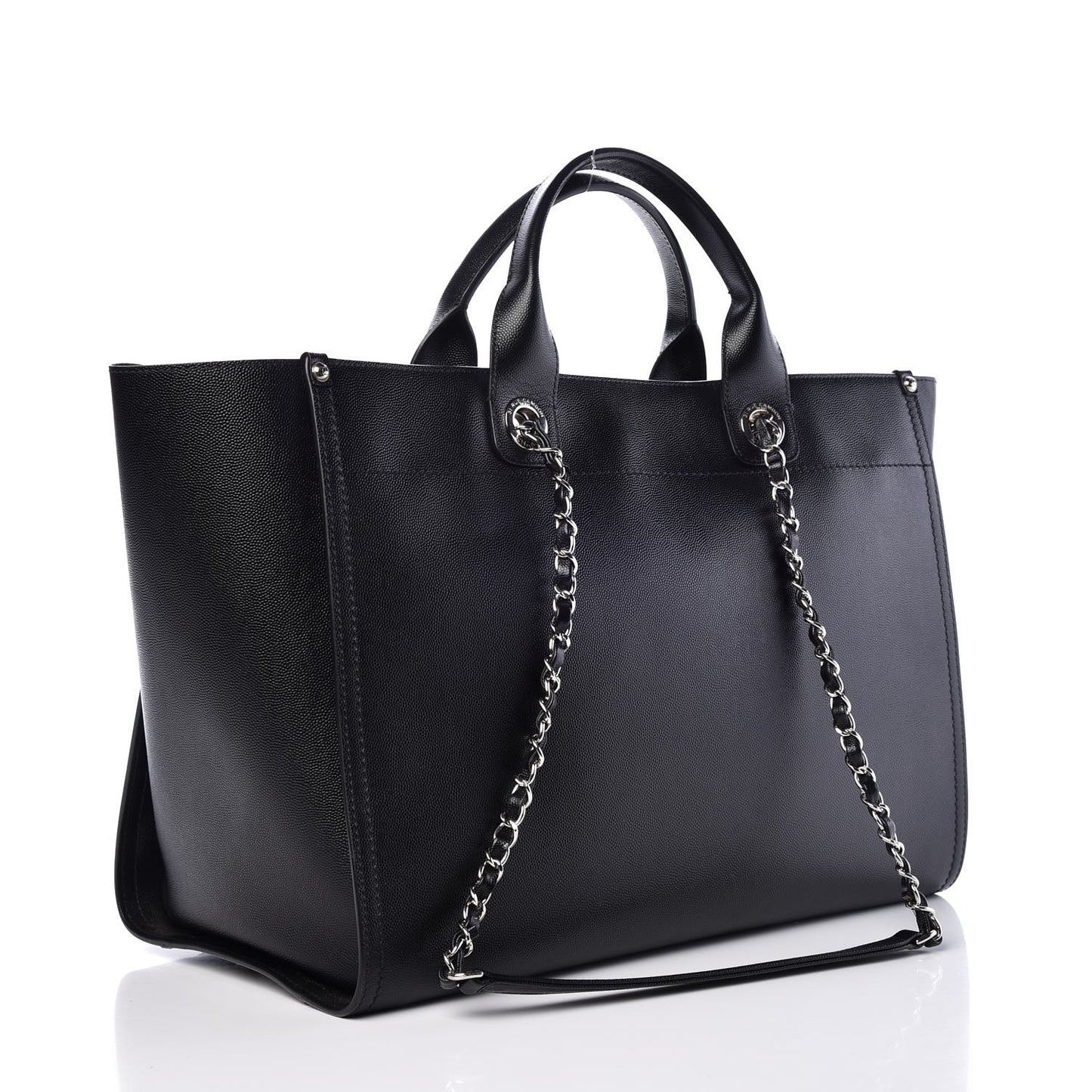 Caviar Large Studded Deauville Tote Black