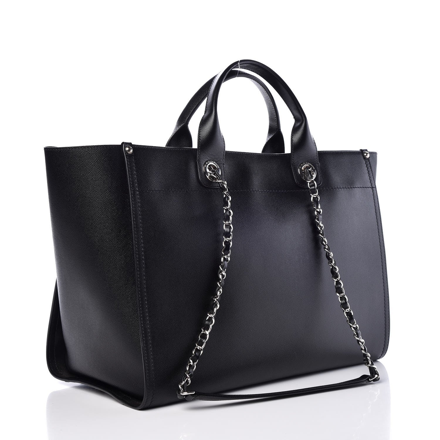 Chanel Caviar Large Studded Deauville Tote Black 4 of 9