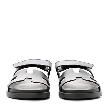 Hermes Calfskin Womens Chypre Sandals 37 Black 2 of 9
